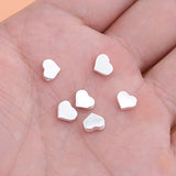 2pcs 925 Sterling Silver Heart Spacer Beads Necklace DIY Jewelry Findings