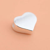 2pcs 925 Sterling Silver Heart Spacer Beads Necklace DIY Jewelry Findings