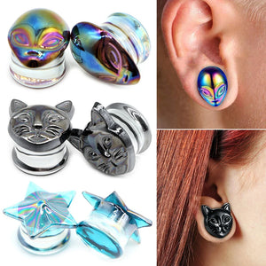 Glass Ear Plug Tunnel Gauges Stretcher Expander Earrings 6-16mm