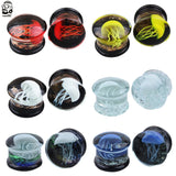 Glass Jellyfish Saddle Ear Plugs Inner Tooth Ear Gauges