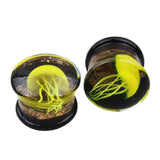 Glass Jellyfish Saddle Ear Plugs Inner Tooth Ear Gauges