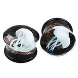 Glass Jellyfish Saddle Ear Plugs Inner Tooth Ear Gauges