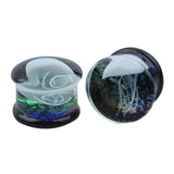 Glass Jellyfish Saddle Ear Plugs Inner Tooth Ear Gauges