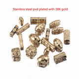 2pcs Gold-Plate Stainless Steel Cylinder Spacer Beads for Jewelry Making