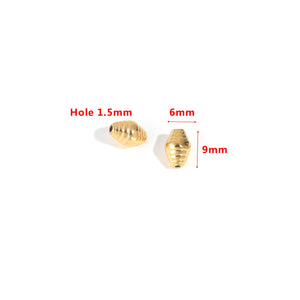 2pcs Gold-Plate Stainless Steel Cylinder Spacer Beads for Jewelry Making