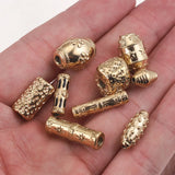 2pcs Gold-Plate Stainless Steel Cylinder Spacer Beads for Jewelry Making