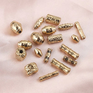 2pcs Gold-Plate Stainless Steel Cylinder Spacer Beads for Jewelry Making