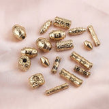 2pcs Gold-Plate Stainless Steel Cylinder Spacer Beads for Jewelry Making