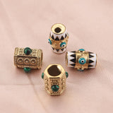 2pcs Evil Eye Charms Turquoise Bead Pendants for Necklace Making