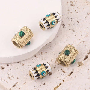 2pcs Evil Eye Charms Turquoise Bead Pendants for Necklace Making