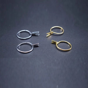 2pcs Silver Adjustable Spring Ring Jewelry Display Holder