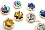 2pcs Silver Rainbow Plating Druzy Crystal Pendants