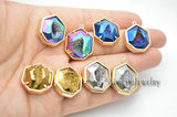 2pcs Silver Rainbow Plating Druzy Crystal Pendants