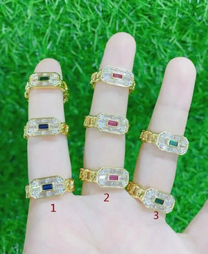 CZ Crystal Chunky Rings Opening Ring Jewelry