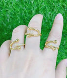 2pcs CZ Crystal Chunky Rings Opening Ring Jewelry