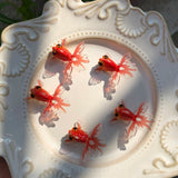 2pcs Red Koi Goldfish Pendant DIY Jewelry Earrings Nail Accessories