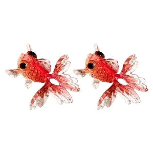 2pcs Red Koi Goldfish Pendant DIY Jewelry Earrings Nail Accessories