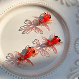 2pcs Red Koi Goldfish Pendant DIY Jewelry Earrings Nail Accessories