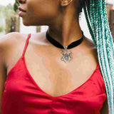 2pcs Gothic Halloween Choker Spider Necklace Women Punk Necklace
