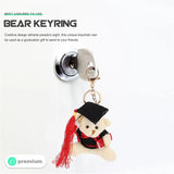 2pcs Graduation Bear Keychains Plush Animal Key Rings Backpack Key Pendants Kids