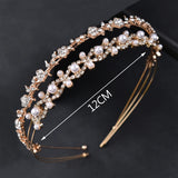 2pcs Pearl Rhinestone Headbands Wedding Hair Accessories for Women