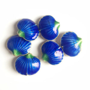 2pcs Chinese Enamel Shell Pendant Beads Earrings Necklace Charms DIY Accessory