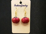 2pcs Chinese Enamel Shell Pendant Beads Earrings Necklace Charms DIY Accessory