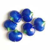 2pcs Chinese Enamel Shell Pendant Beads Earrings Necklace Charms DIY Accessory