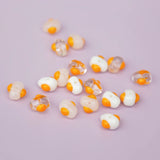 2pcs Lampwork Fried Eggs Beads 10x14mm Loose Spacer Glass Bead