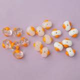 2pcs Lampwork Fried Eggs Beads 10x14mm Loose Spacer Glass Bead