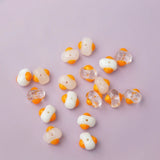 2pcs Lampwork Fried Eggs Beads 10x14mm Loose Spacer Glass Bead