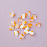 2pcs Lampwork Fried Eggs Beads 10x14mm Loose Spacer Glass Bead