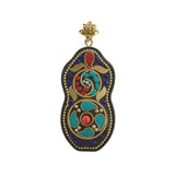 2pcs Vintage Wood Cheongsam Pendant Nepal Buddhist Boho Buddha Jewelry