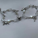 2pcs Beaded Love Coquetting Bracelet, Y2K Copycat Core Bracelet for Sisters
