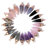 2pcs Natural Stone Reiki Pendants for DIY Jewelry Making