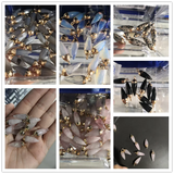 2pcs Natural Stone Reiki Pendants for DIY Jewelry Making
