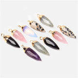 2pcs Natural Stone Reiki Pendants for DIY Jewelry Making