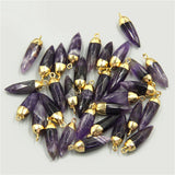 2pcs Natural Stone Reiki Pendants for DIY Jewelry Making