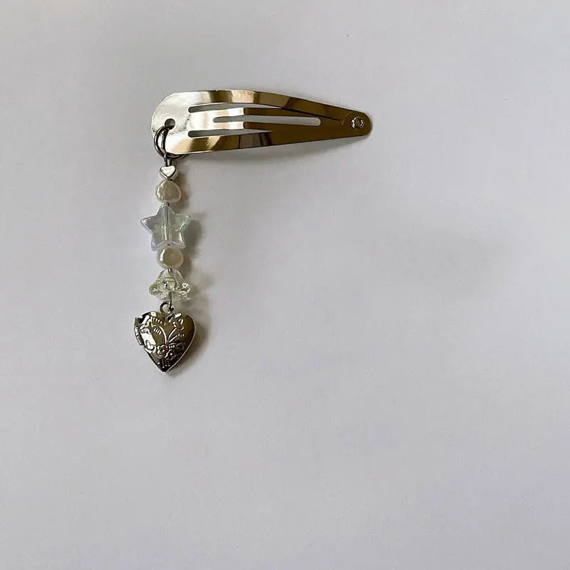 Heart-shaped Pearl Hairpin Set - Y2K Fairy Core Hand-assembled Hair Accessories