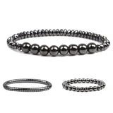2pcs Hematite Man Bracelets 8mm Elastic Cord Stone Bracelet For Women Men