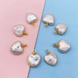 High End Baroque Pearl Heart Pendant 12x16mm
