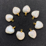 High End Baroque Pearl Heart Pendant 12x16mm