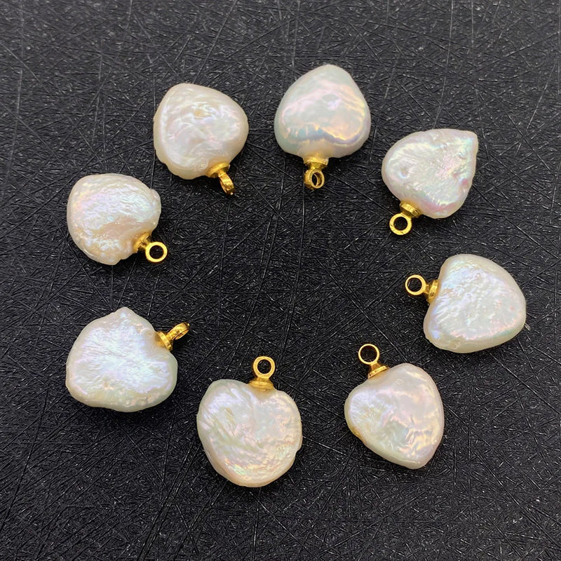 High End Baroque Pearl Heart Pendant 12x16mm