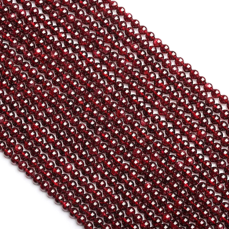 2pcs Natural Red Garnet Round Loose Stone Small Beads 3-10mm