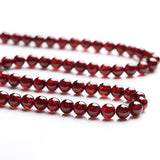 2pcs Natural Red Garnet Round Loose Stone Small Beads 3-10mm