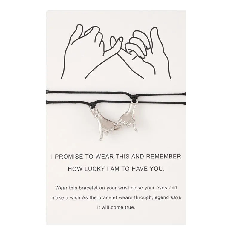 Couple Bracelet Pinky Promise Hand Braided Rope Jewelry