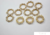2pcs Zircon Point Hollow Circle Pearl Pendant DIY Accessories