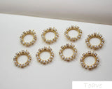 2pcs Zircon Point Hollow Circle Pearl Pendant DIY Accessories