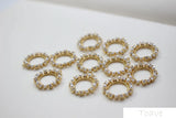 2pcs Zircon Point Hollow Circle Pearl Pendant DIY Accessories
