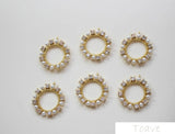 2pcs Zircon Point Hollow Circle Pearl Pendant DIY Accessories